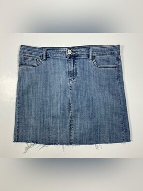 Kut from the Kloth Distressed‎ Hem Denim Skirt Size 14